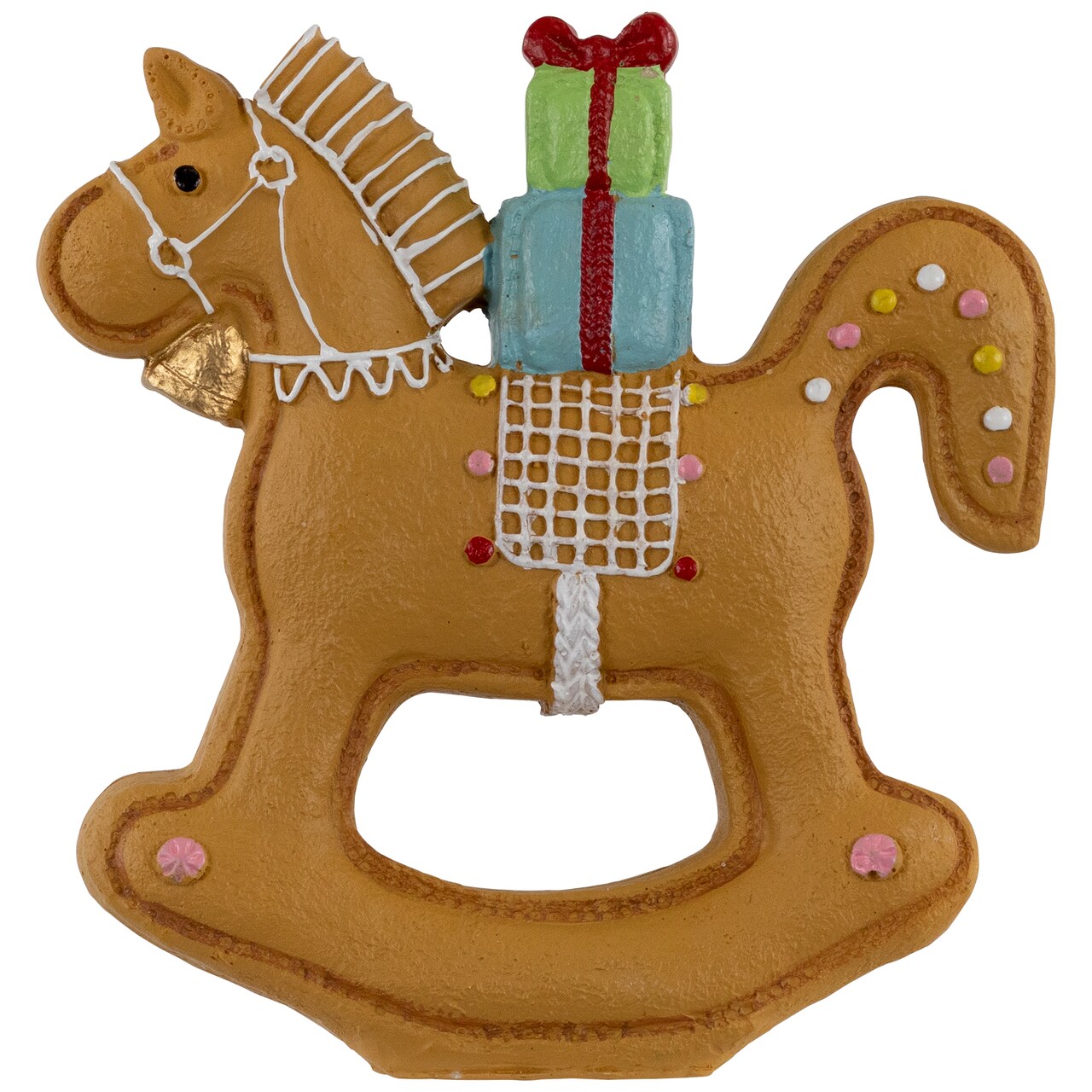 Northlight Gingerbread Rocking Horse with Presents Christmas Figurine - 7.25"
